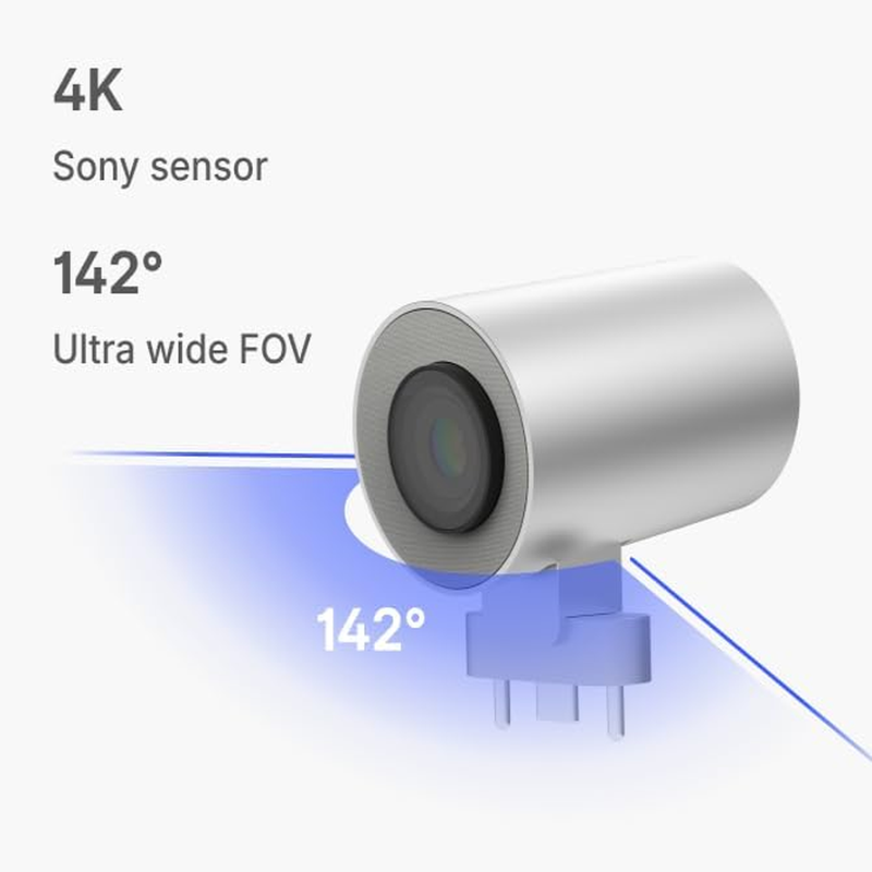 4K Smart Camera, 6 Mics, 142° Wide View, AI Tracking Board