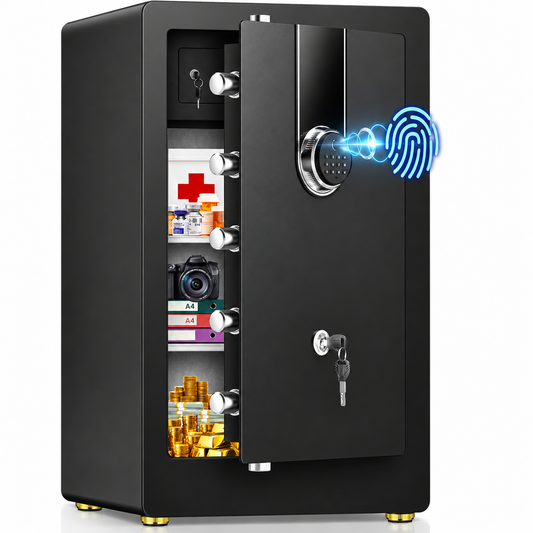 8.1 Cuft Extra Large Biometric Safe Box with Fireproof Document Bag