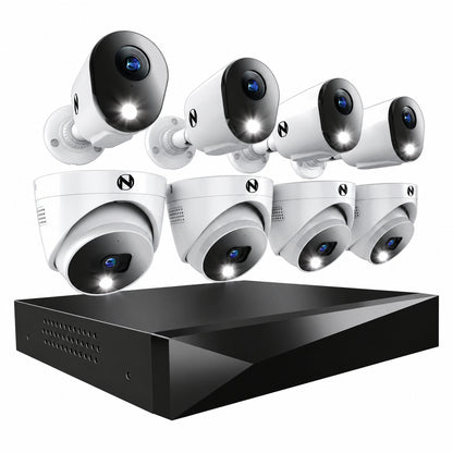 12 Channel 2TB DVR Security System and 8 Wired 2K Deterrence Cameras - 4 Bullet 4 Dome