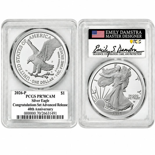 2026-P ASE PF70 ADVANCE RELEASES CONGRATULATIONS SET DAMSTRA LABEL COA INCLUDED